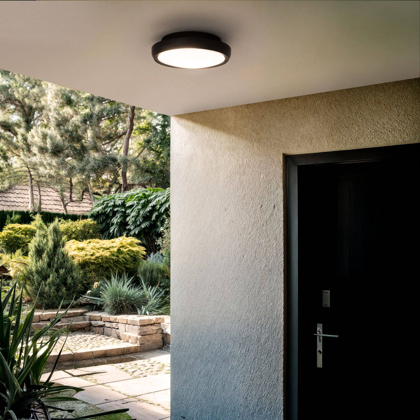 Plafón Circular para Exterior Ø300mm IP65 Curio Negro
