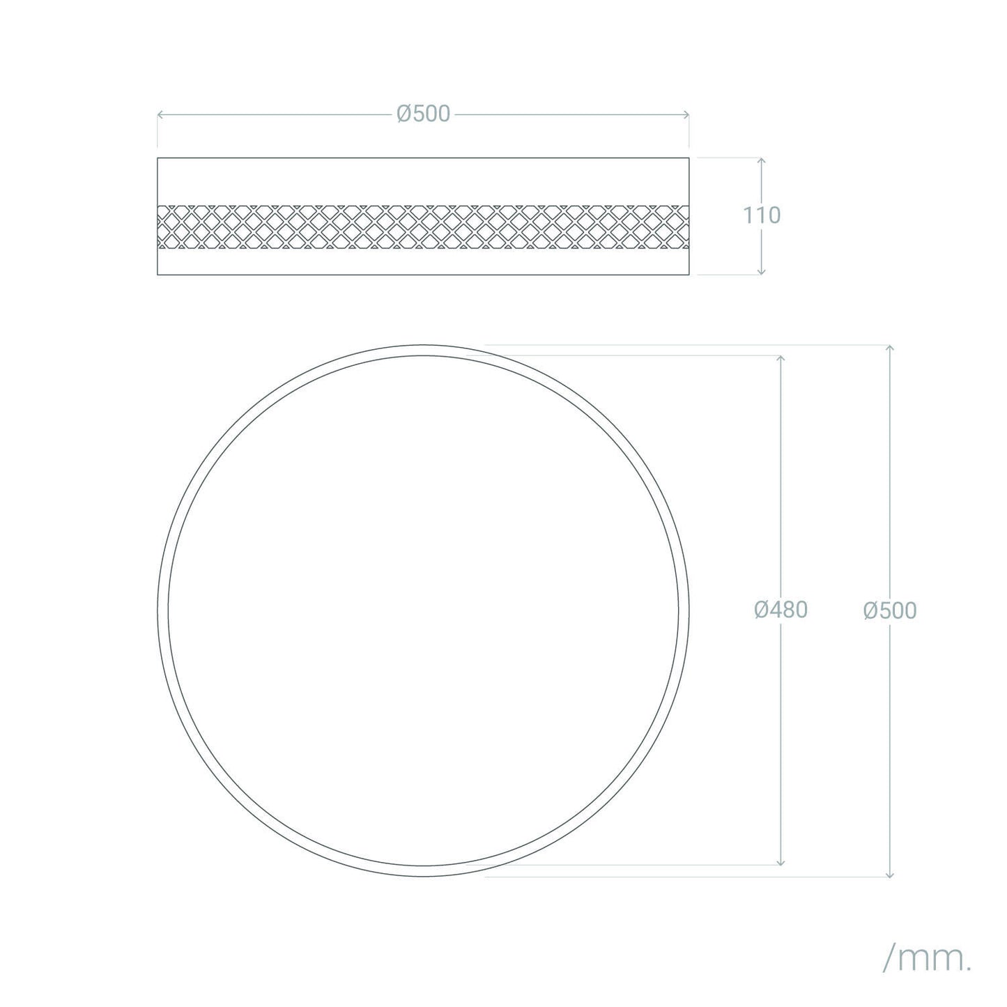 Plafón de Techo LED 40W Acero Saska L