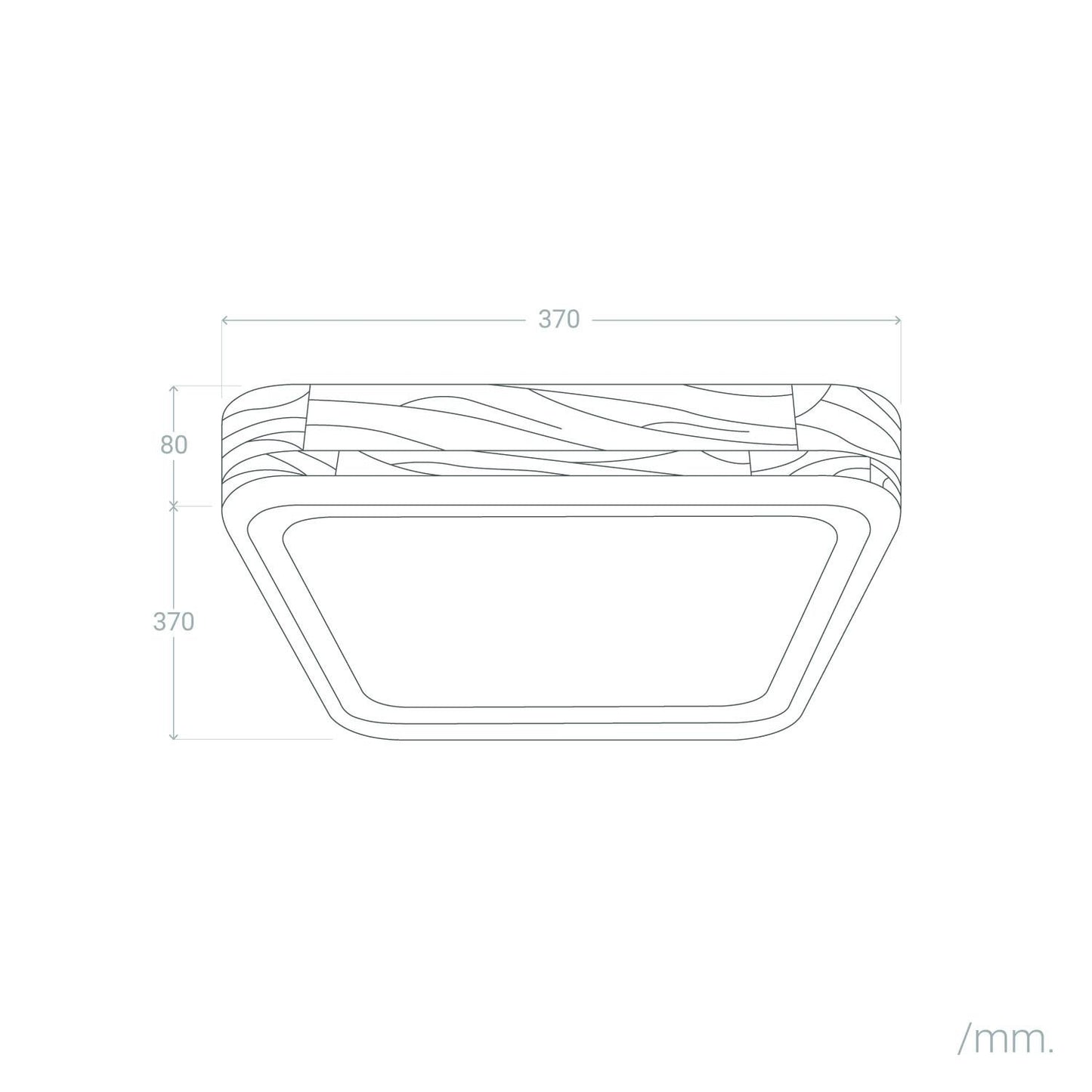 Plafón LED 15W Cuadrado Madera y Aluminio 370x370 mm CCT Seleccionable Dari