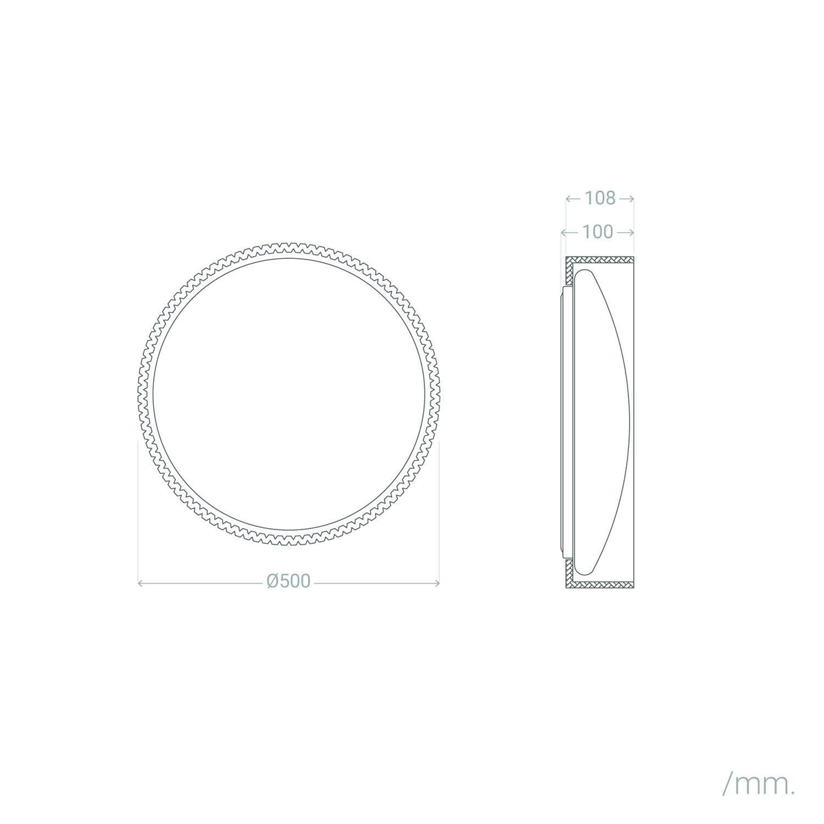 Plafón LED Acústico 24W Circular Fieltro Ø500 mm CCT Seleccionable Kaptyn