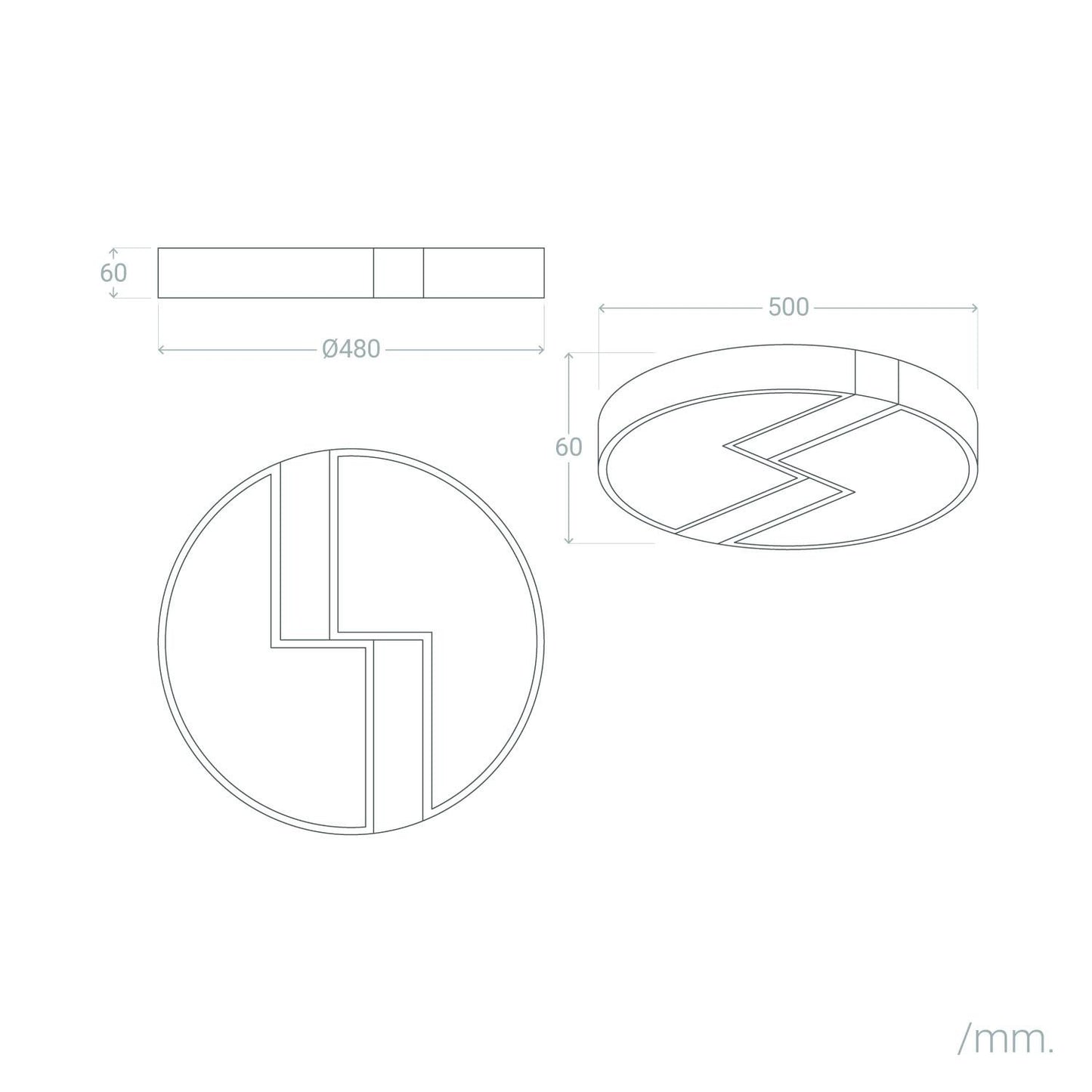 Plafón LED 27W Circular de Metal Ø500 mm CCT Seleccionable Brusk
