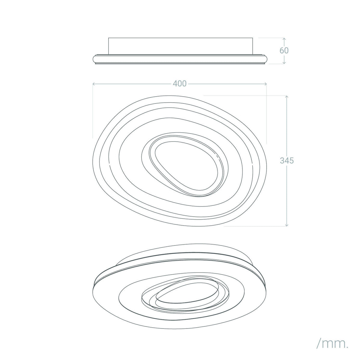 Plafón LED 28W Metal CCT Seleccionable Zarek Ø400 mm