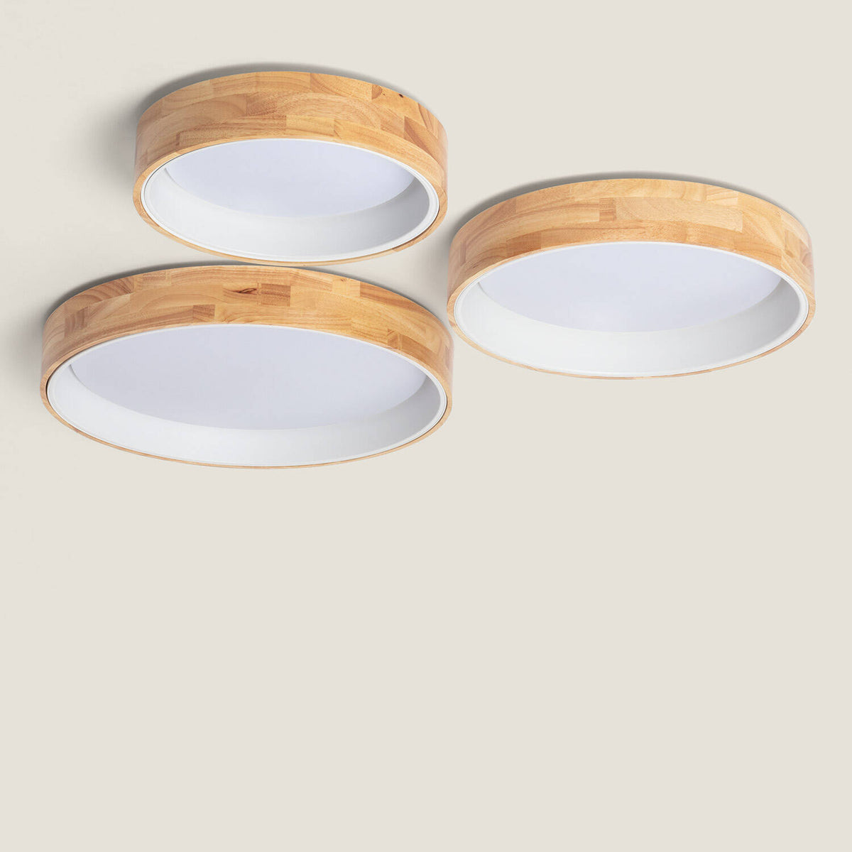 Plafón LED 30W Circular Madera y Aluminio Ø570 mm CCT Seleccionable Dari