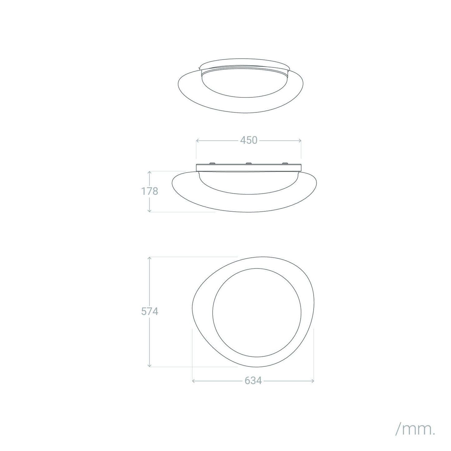 Plafón LED 30W Metal y Metacrilato CCT Seleccionable Camden L Ø600 mm