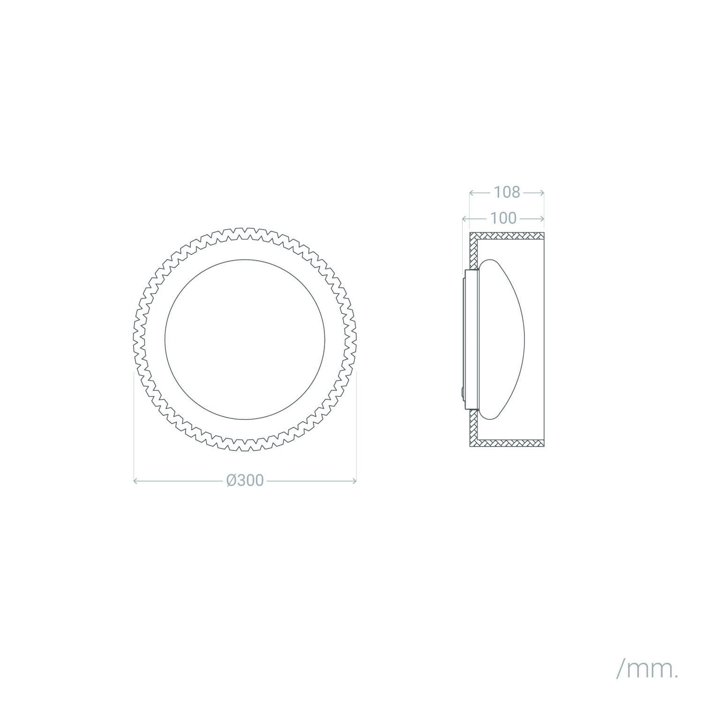 Plafón LED Acústico 9W Circular Fieltro Ø300 mm CCT Seleccionable Kaptyn