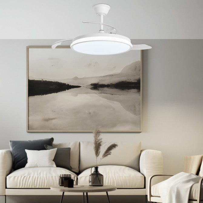 DUBLIN LED Ceiling Fan Dark Wood | Light Wood | White | Silver Ø50cm
