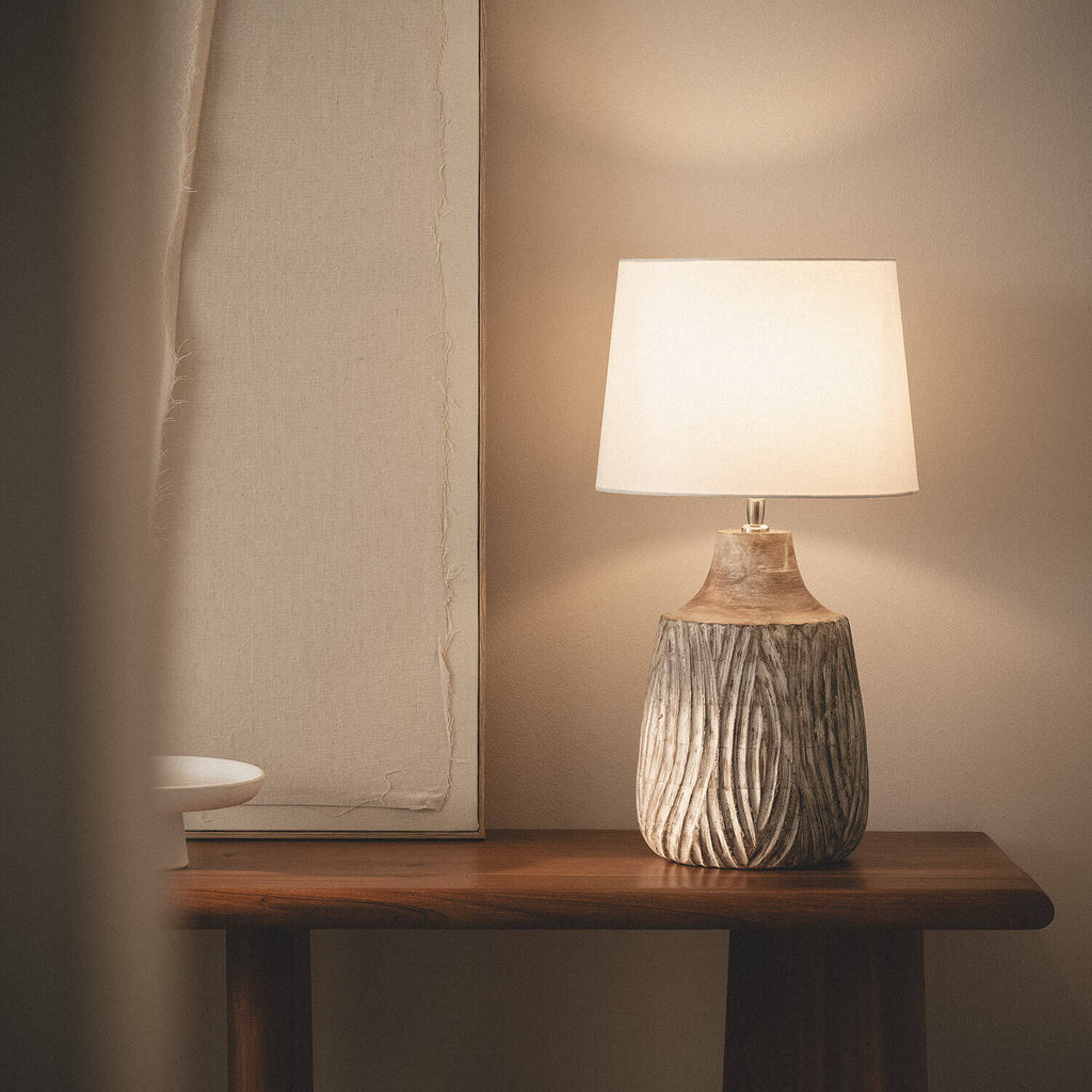 Lámpara de Mesa Madera Tanmay ILUZZIA