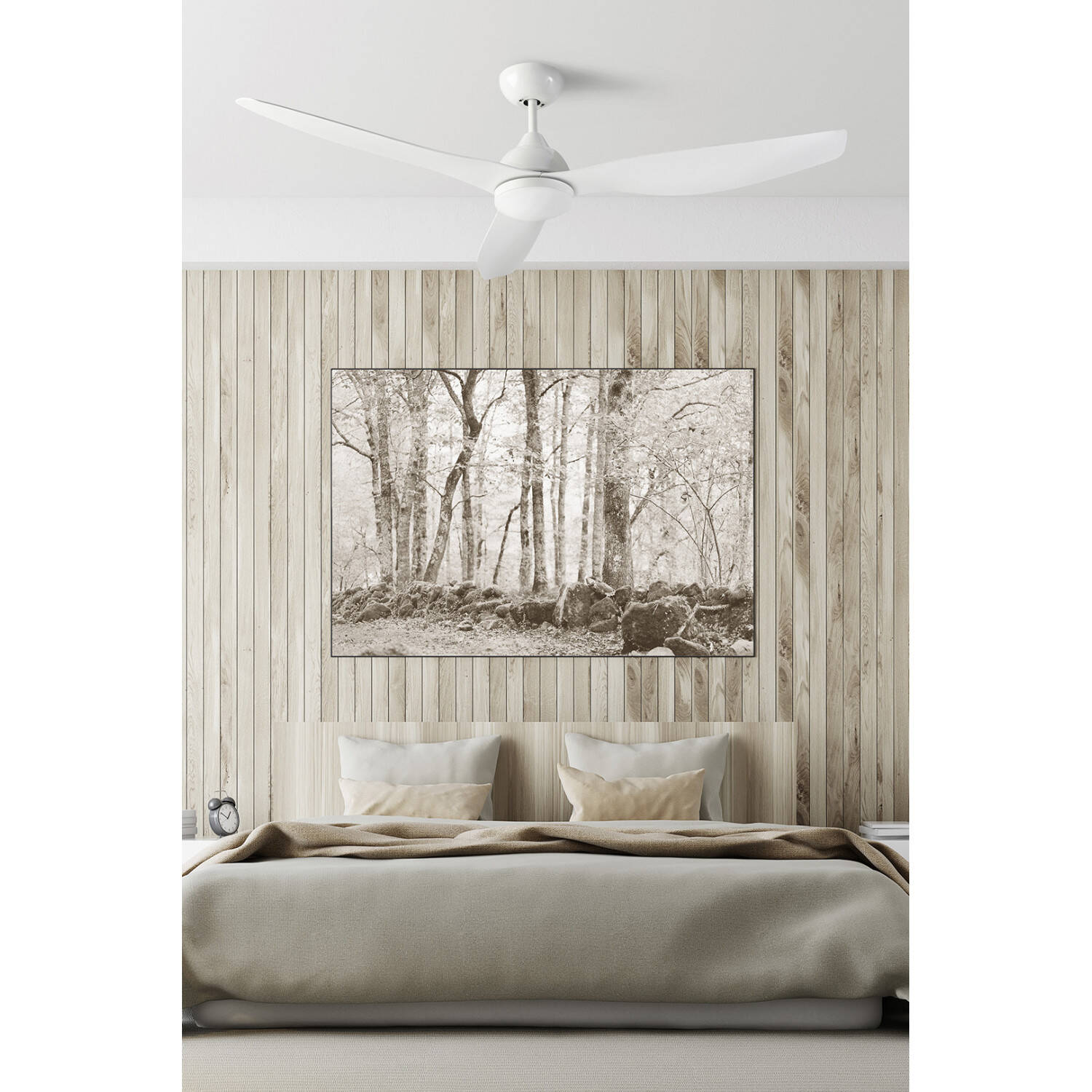 Ventilador de Techo Silencioso Nepal Blanco 132cm Motor DC LEDS-C4 30-7740-14-F9