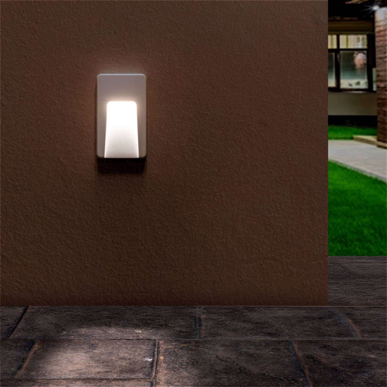 Baliza Exterior LED 3W Superficie Pared Rectangular Nilsa