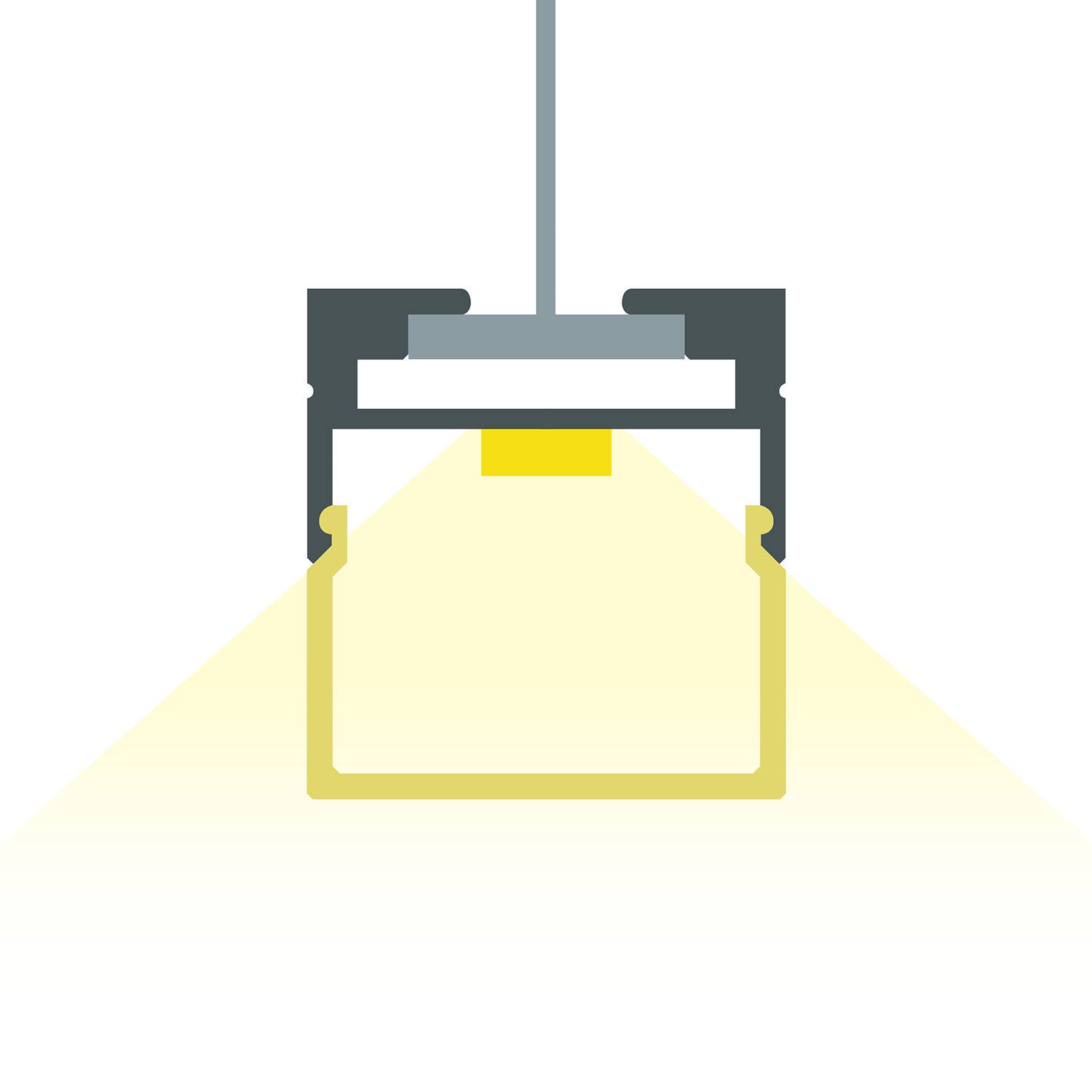 Perfil Aluminio Colgante 2m para Tira LED hasta 17 mm