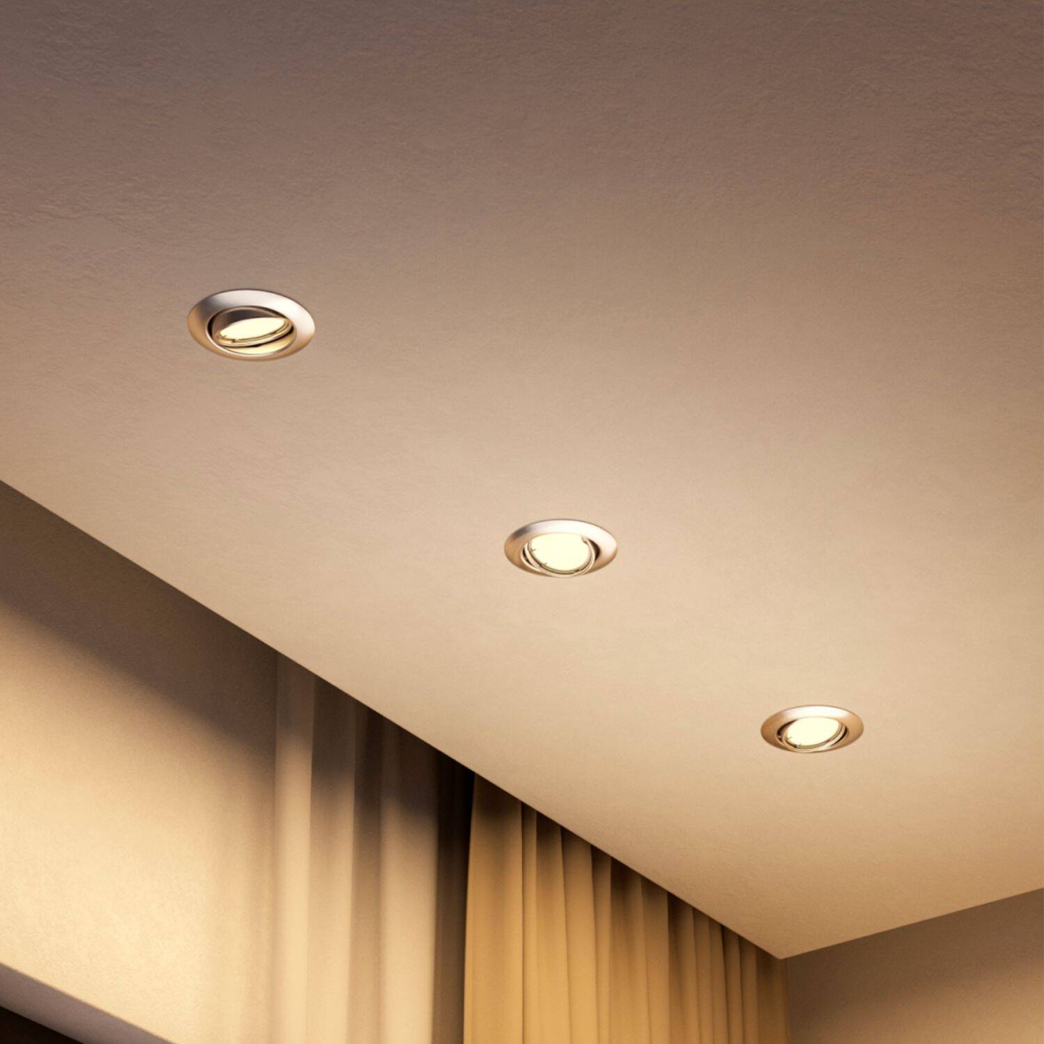 Aro Downlight Circular PHILIPS Peridot para Bombilla LED GU10 Ø 75 mm