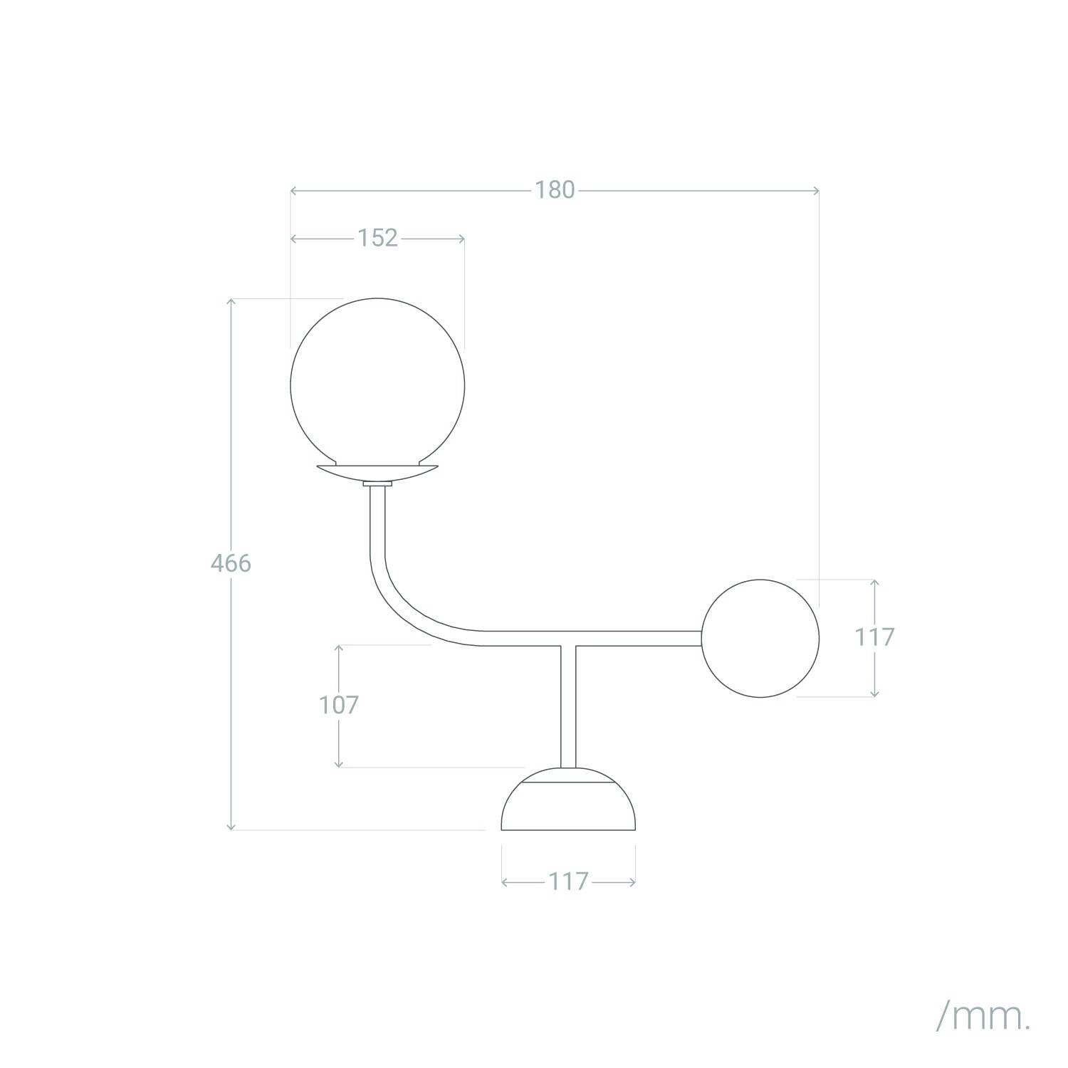Aplique de Pared Metal Bradwall