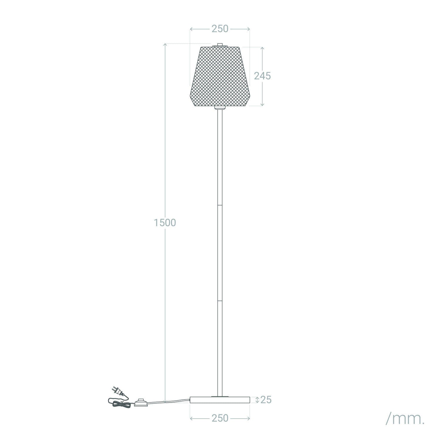 Lámpara de Pie Metal y Cristal Stiklu