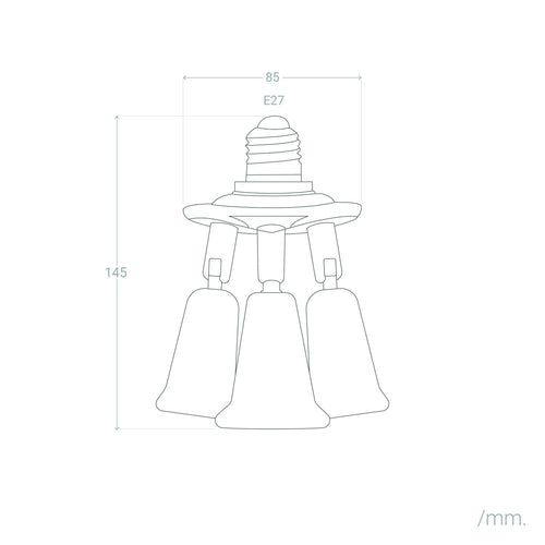 Adaptador para Bombilla 1 E27 a 3 E27