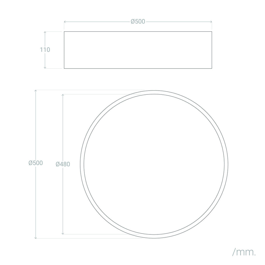 Plafón de Techo LED 40W Metal Talagapa L Ø500 mm