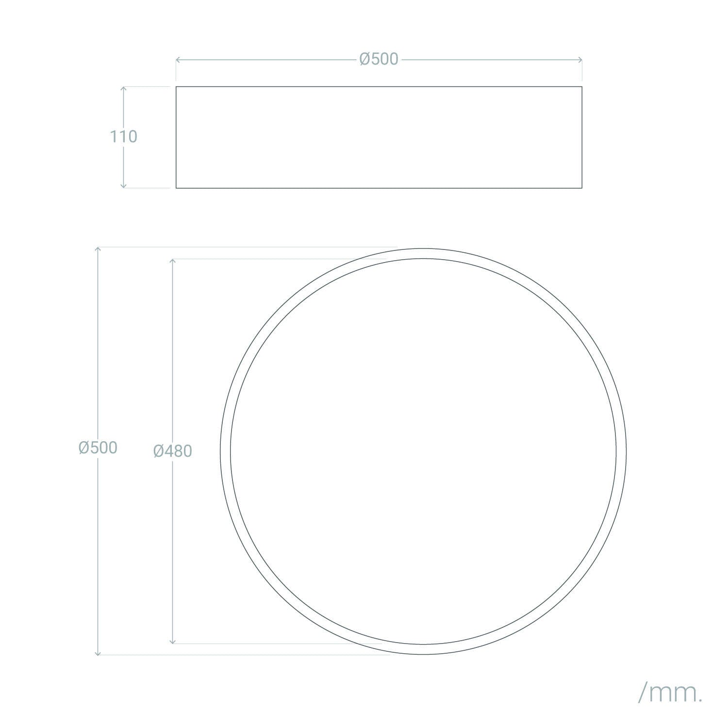 Plafón de Techo LED 40W Metal Talagapa L Ø500 mm