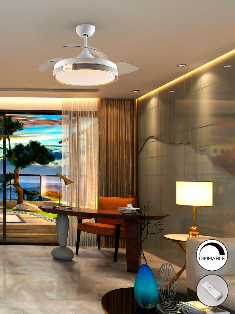 Ventilador de Techo LED HERON Blanco/Oro | Negro/Oro Ø106cm