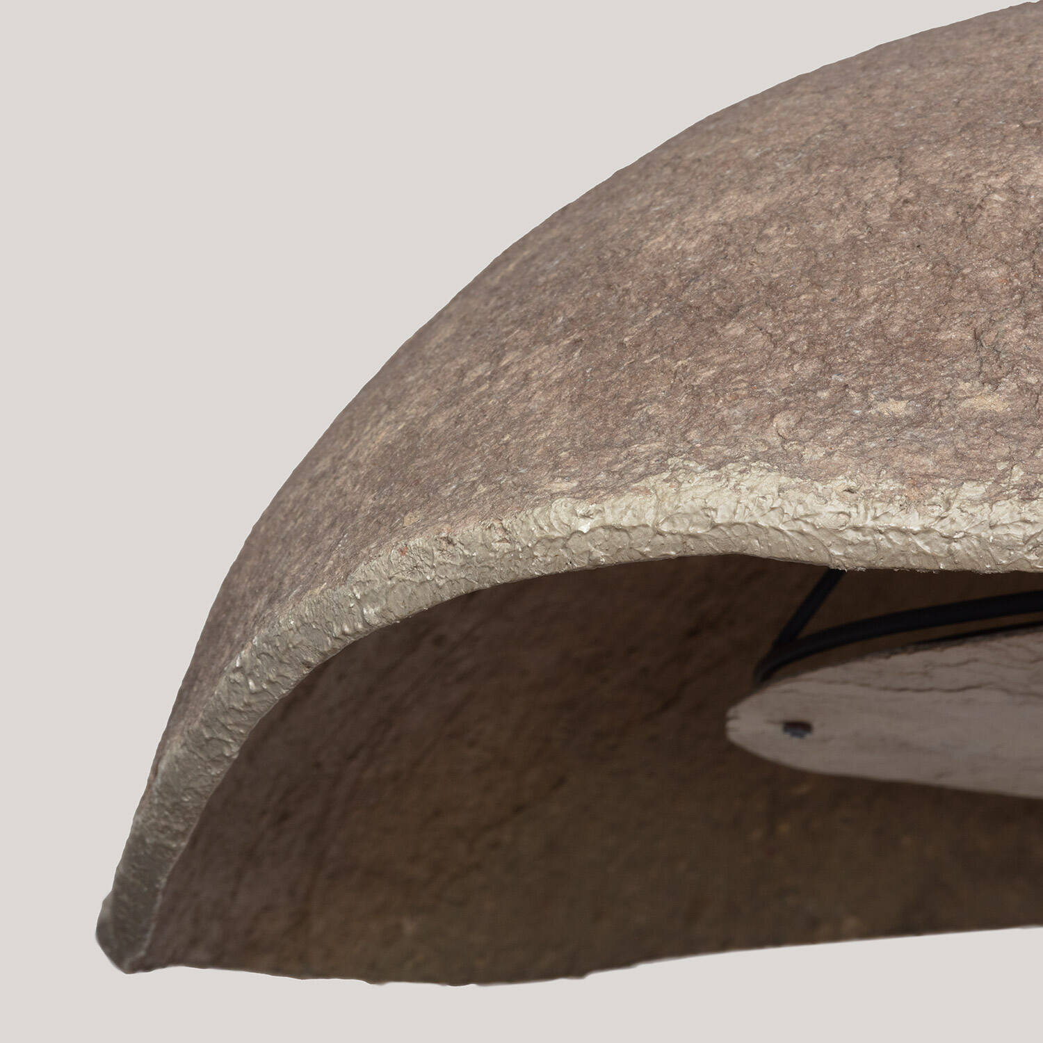 Lámpara Colgante Papel Maché Metal Piedra Orfalu