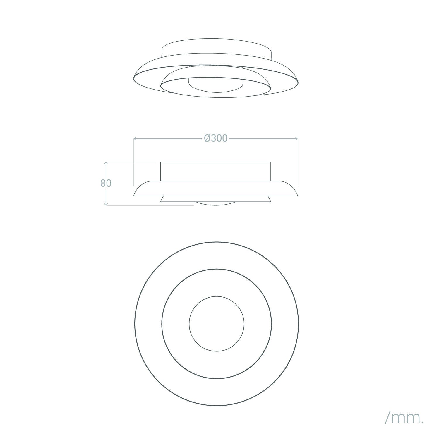 Plafón LED 20W Circular Metal Ø300 mm CCT Seleccionable Wendel Telmor