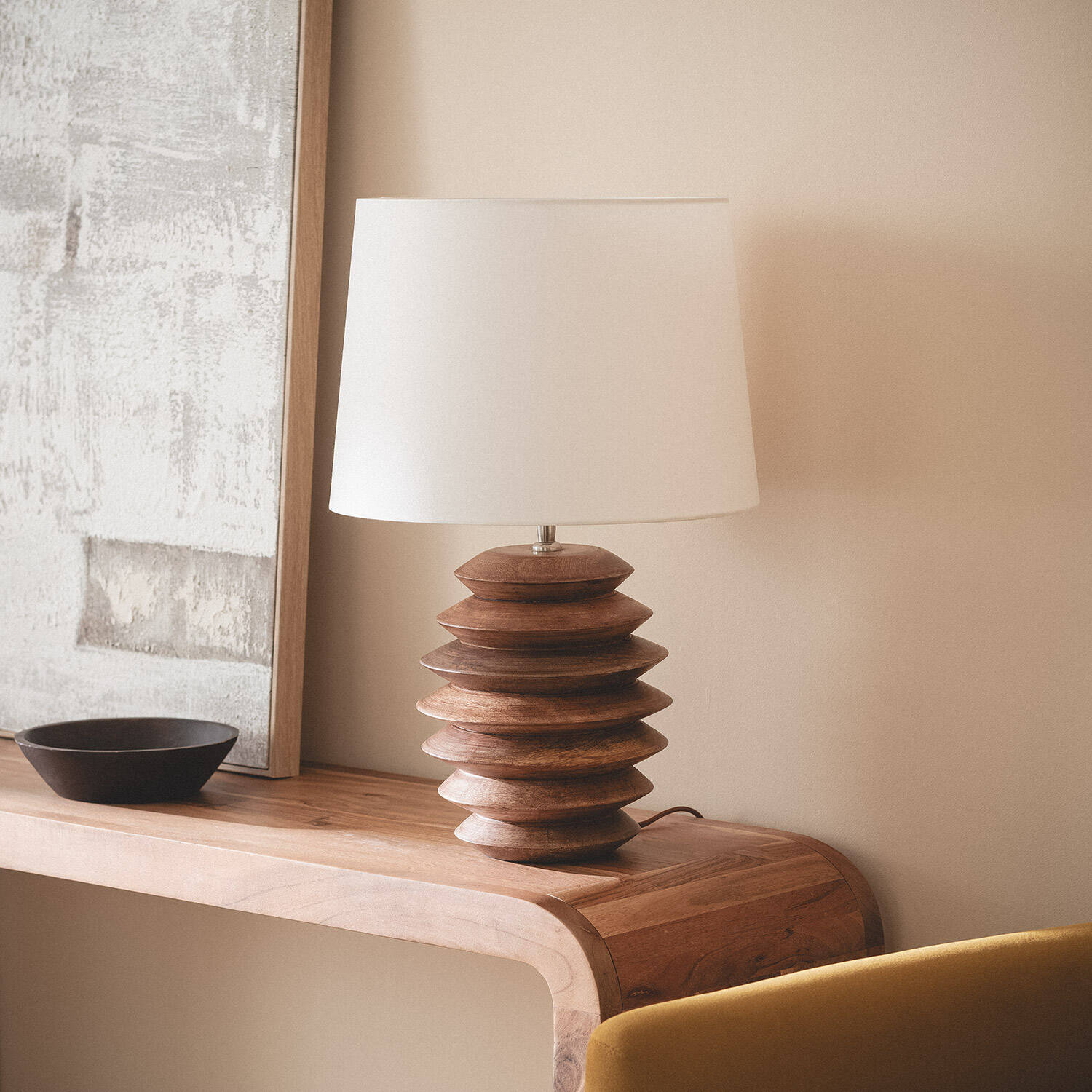 Lámpara de Mesa Madera Vihaan ILUZZIA