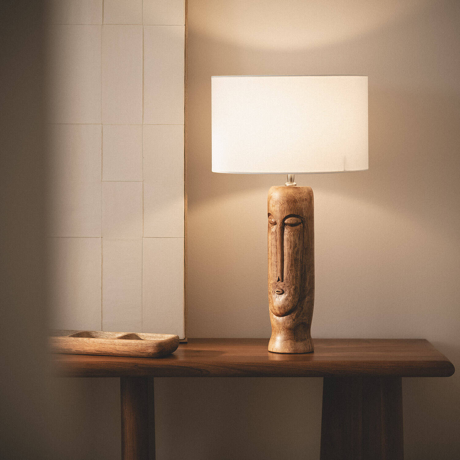 Lámpara de Mesa Madera Tótem ILUZZIA