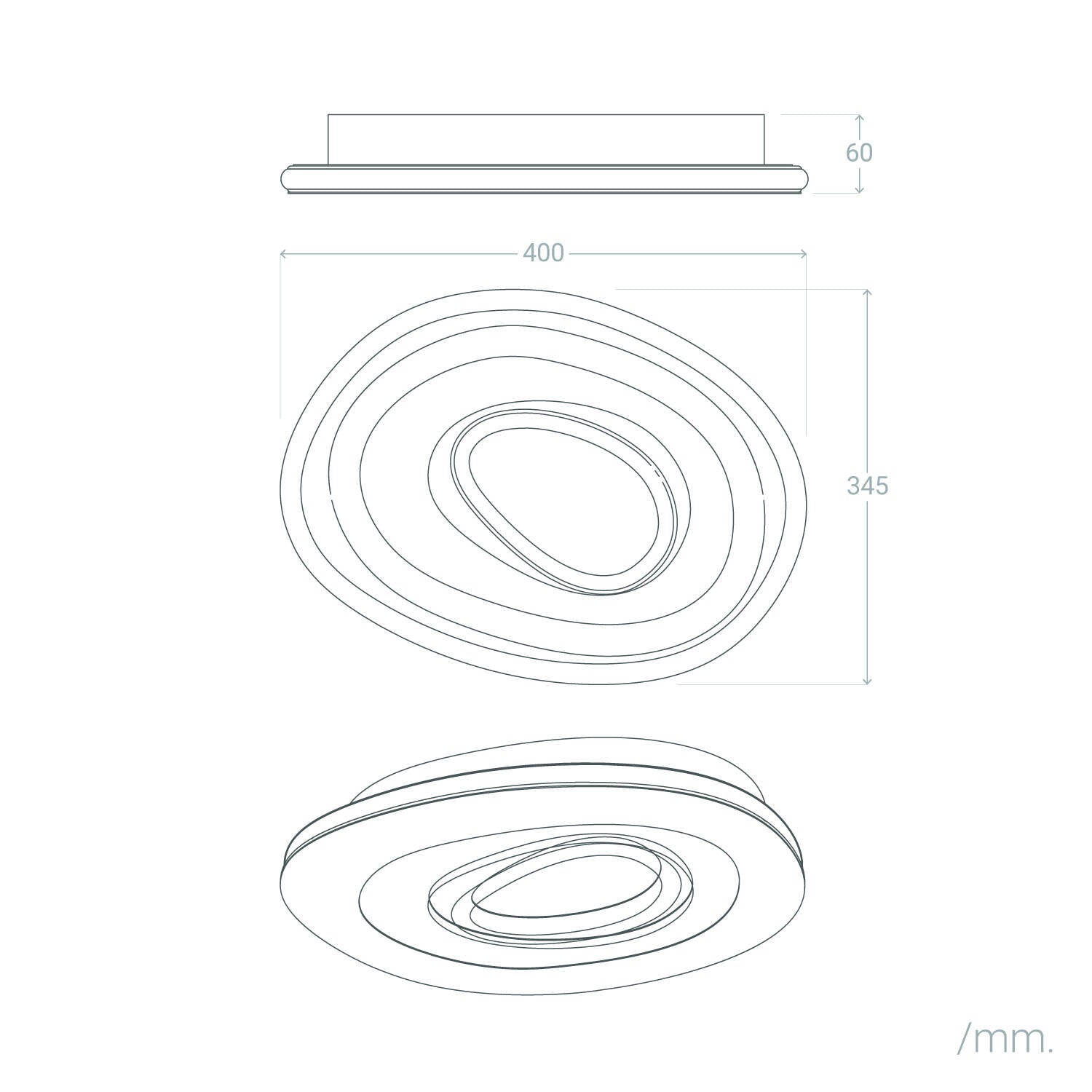 Plafón LED 28W Metal CCT Seleccionable Zarek Ø400 mm