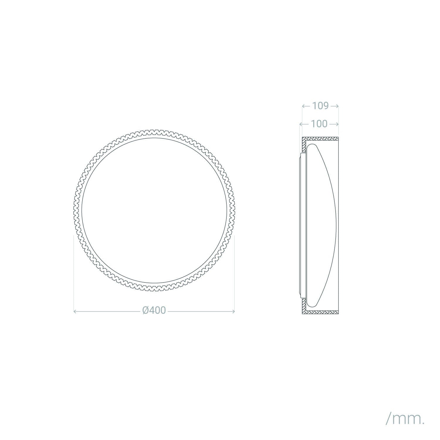 Plafón LED Acústico 18W Circular Fieltro Ø400 mm CCT Seleccionable Kaptyn
