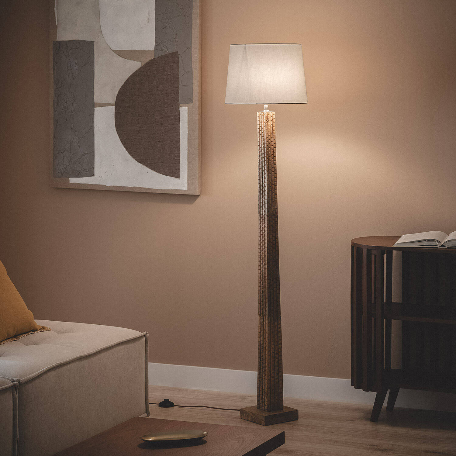 Lámpara de Pie Madera Kyathi ILUZZIA