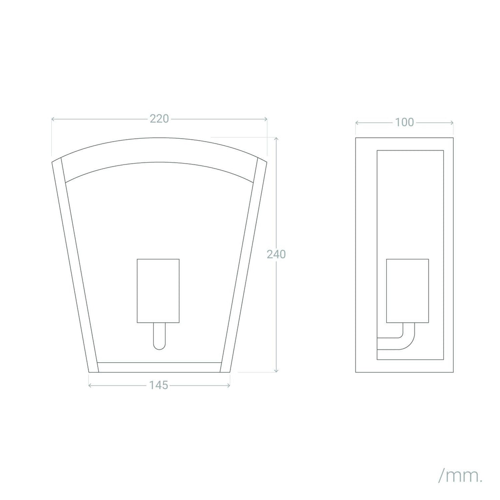 Aplique de Pared Exterior Acero Inoxidable Zinnia