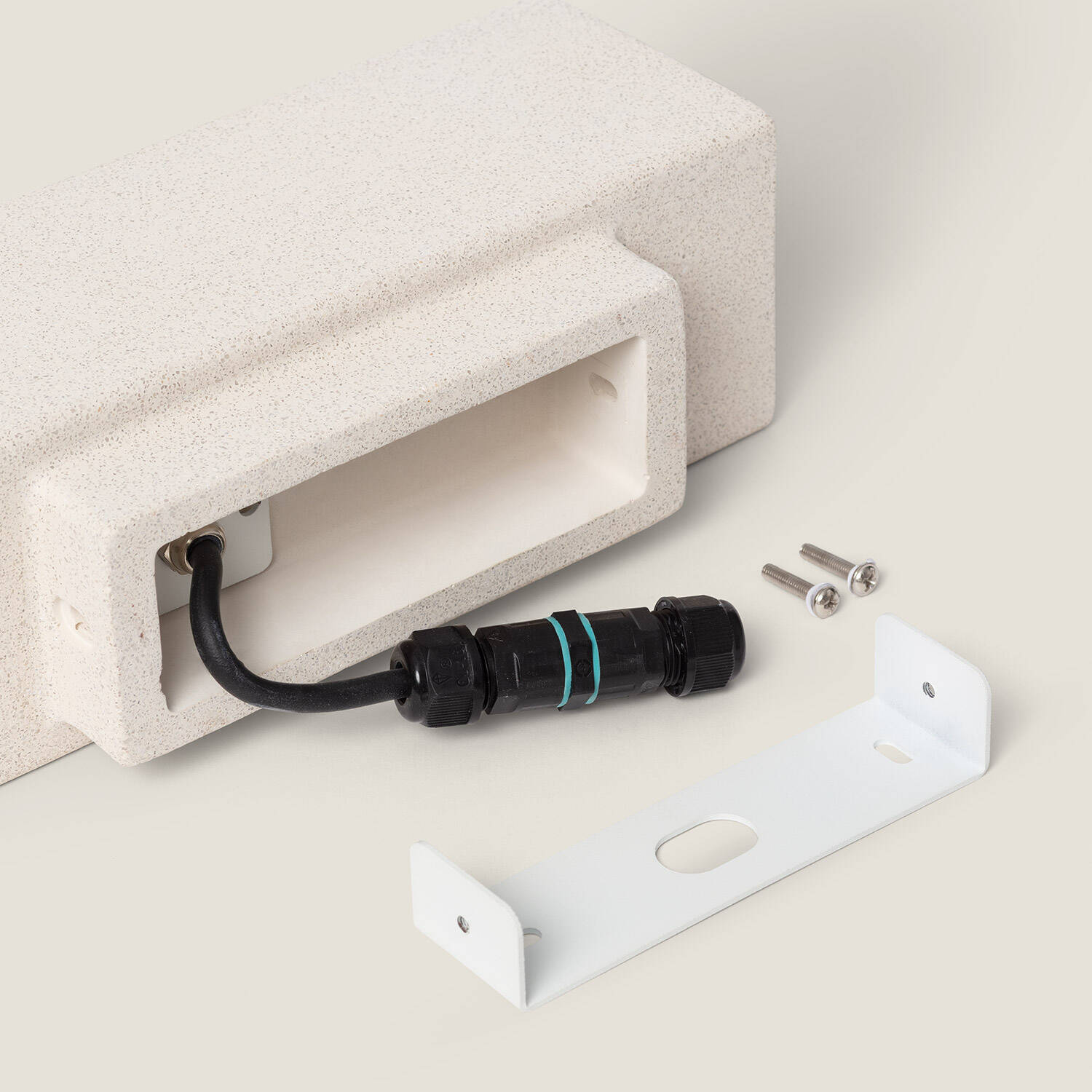 Aplique de Pared Exterior Cemento Iluminación Doble Cara Banjar Square