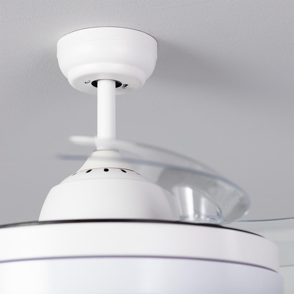 Ventilador de Techo Retráctil Silencioso Dalori Blanco 106cm Motor DC