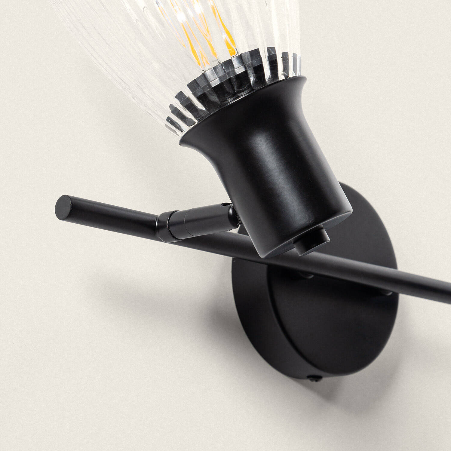 Aplique de Pared Metal y Cristal Aron 2 Focos