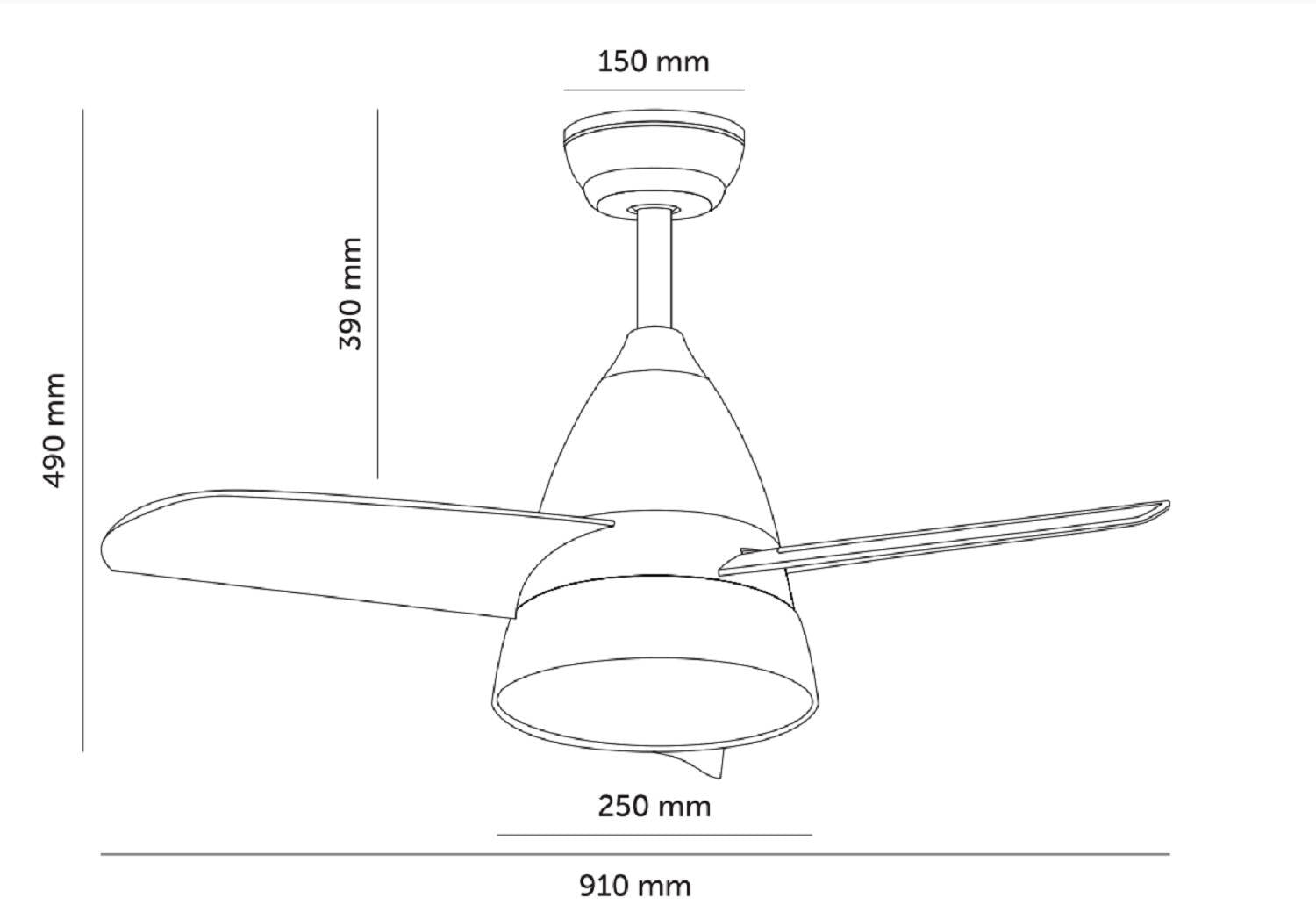 Ventilador de Techo Silencioso Industrial Blanco 91cm Motor DC