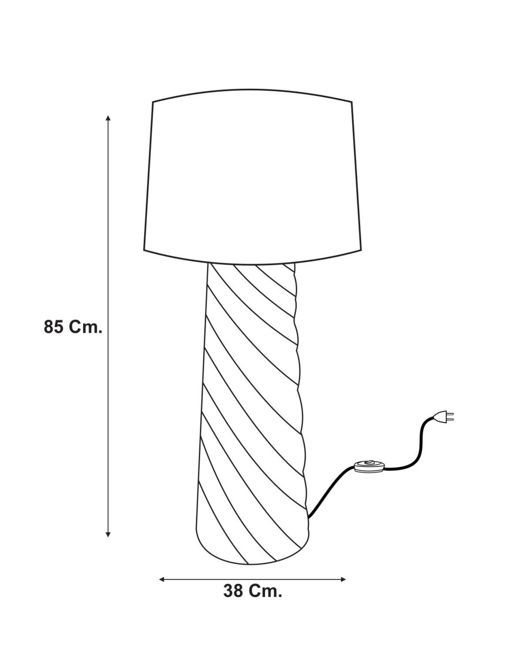 Lámpara de Pie Papel Maché Metal Stari