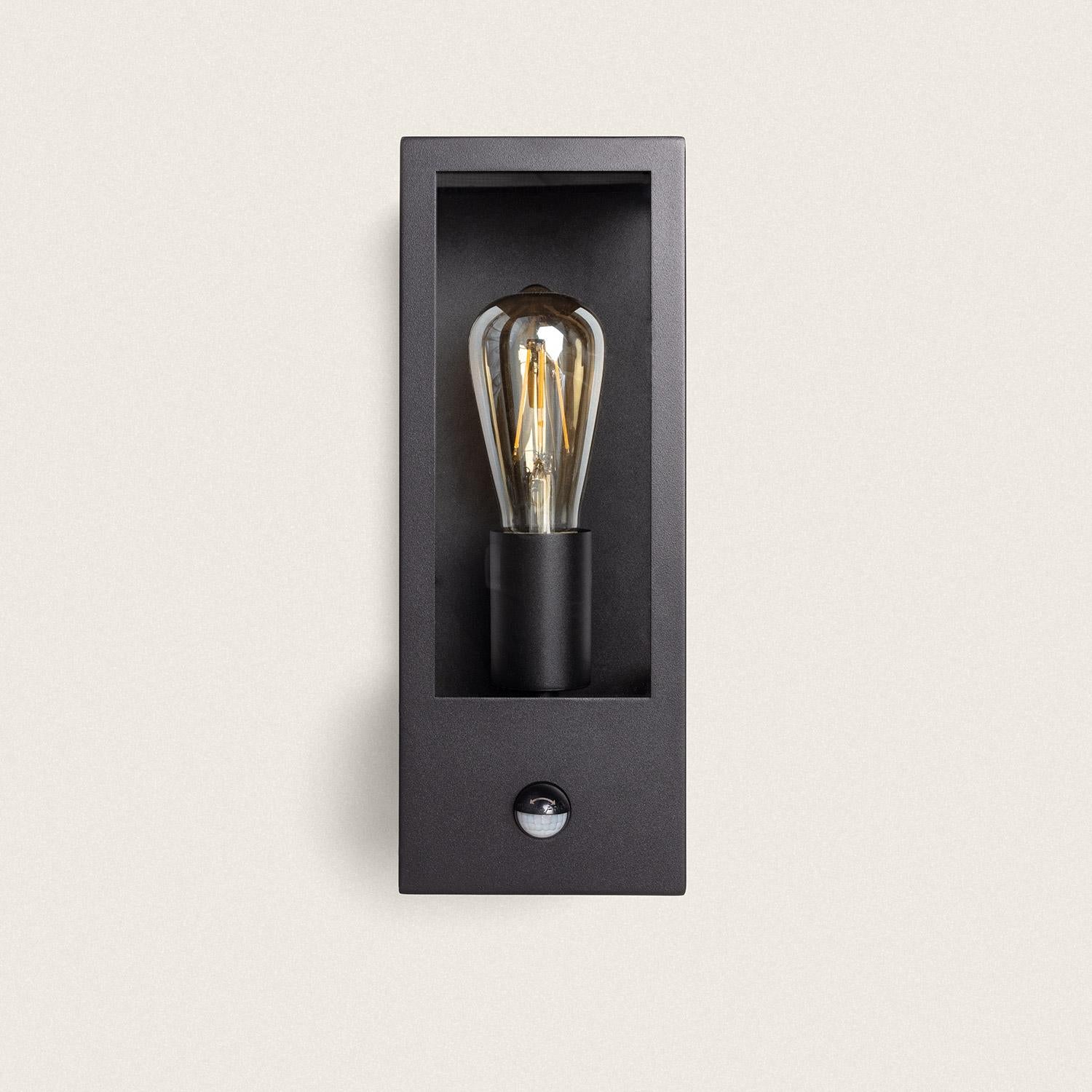 Aplique de Pared Exterior Acero Inoxidable y Cristal con Detector de Movimiento Gakom