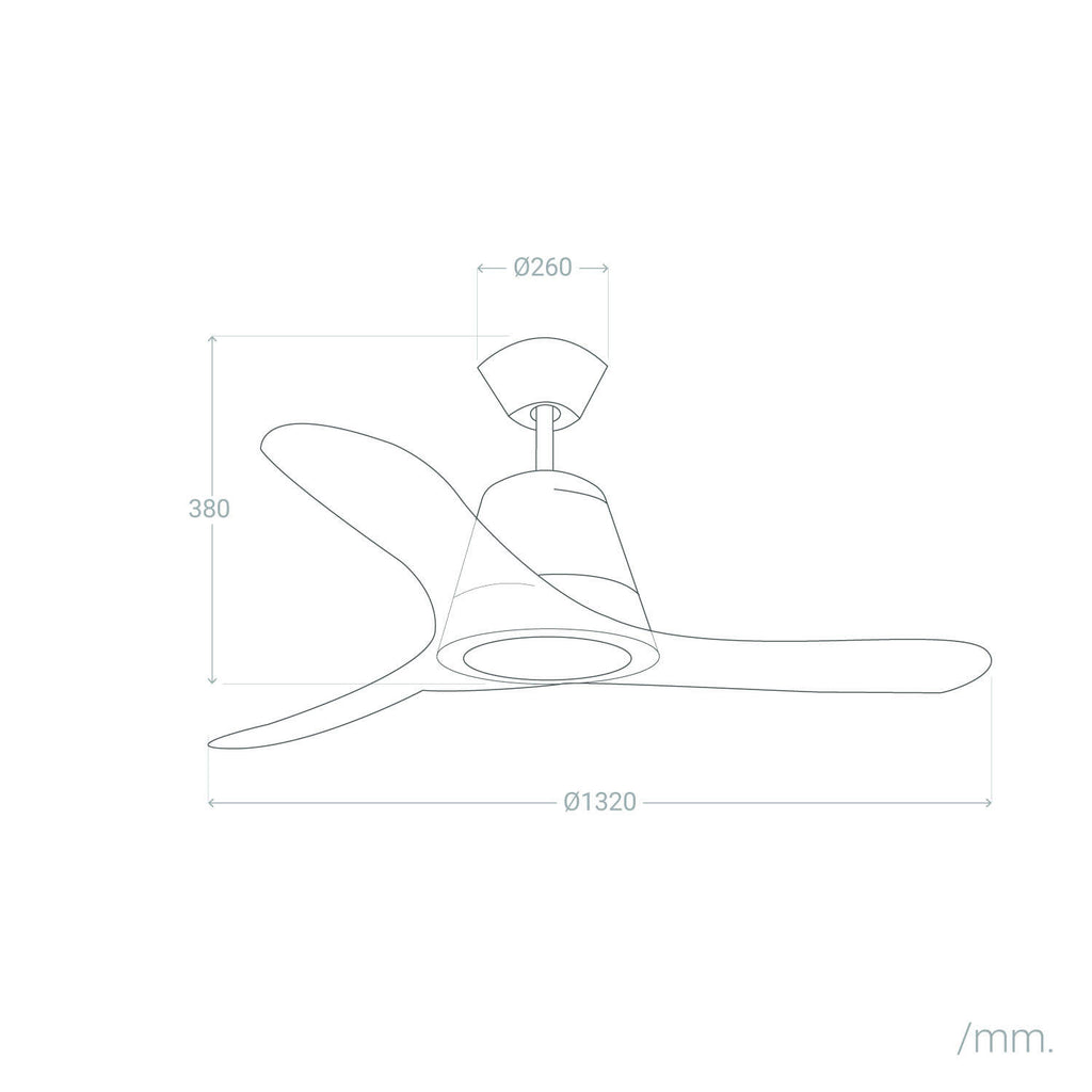 Ventilador de Techo Silencioso Tiga Blanco DC 132cm Motor DC LEDS-C4 30-3249-CF-M1