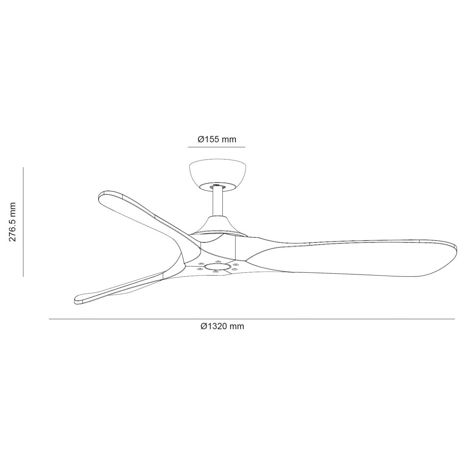 Ventilador de Techo Silencioso Spetses Blanco Madera 132cm Motor DC