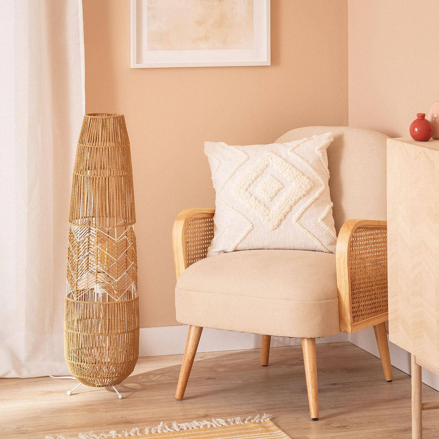 Lámpara de Pie Papel Trenzado Satie