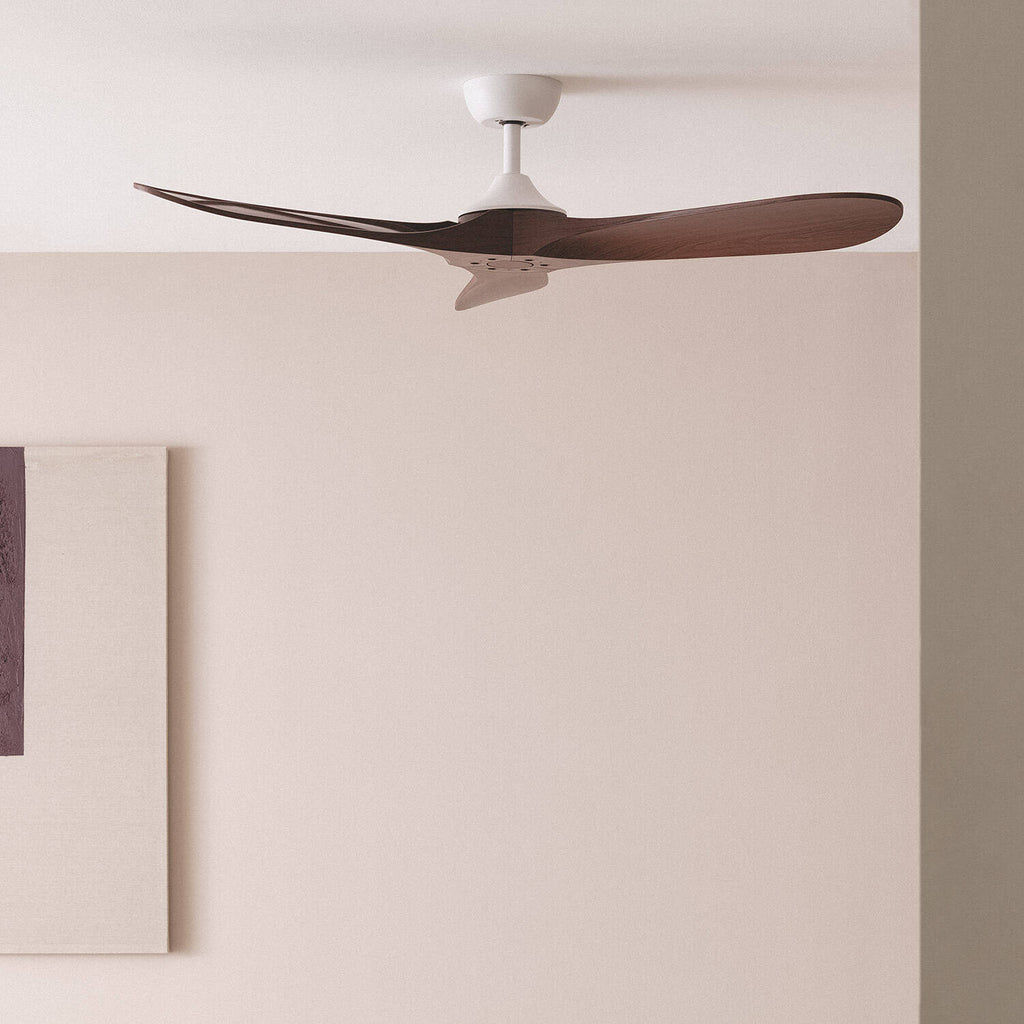 Ventilador de Techo Silencioso Spetses Blanco Madera 132cm Motor DC