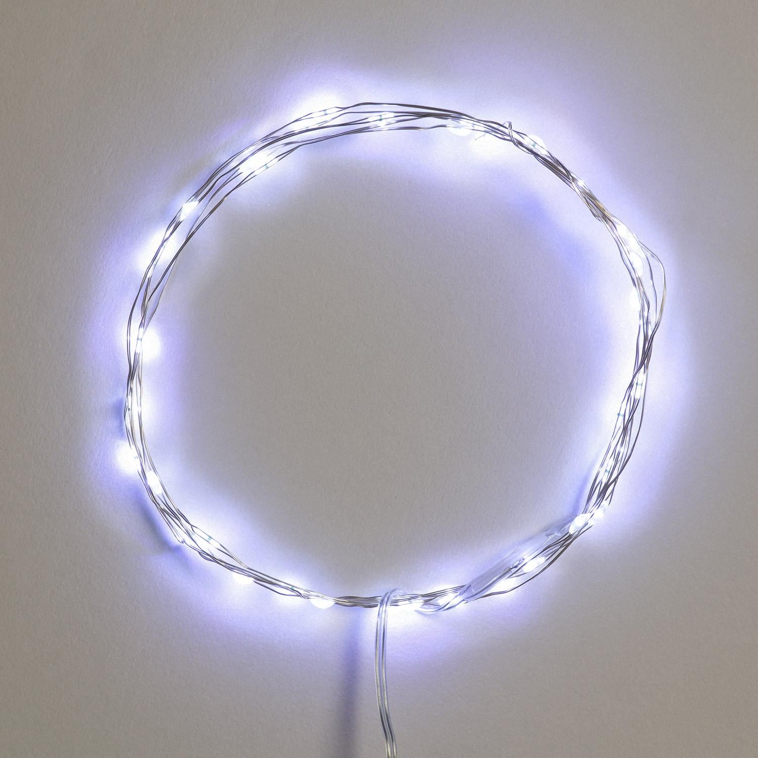 Guirnalda Exterior Alambre LED Batería 2m Blanco Frío