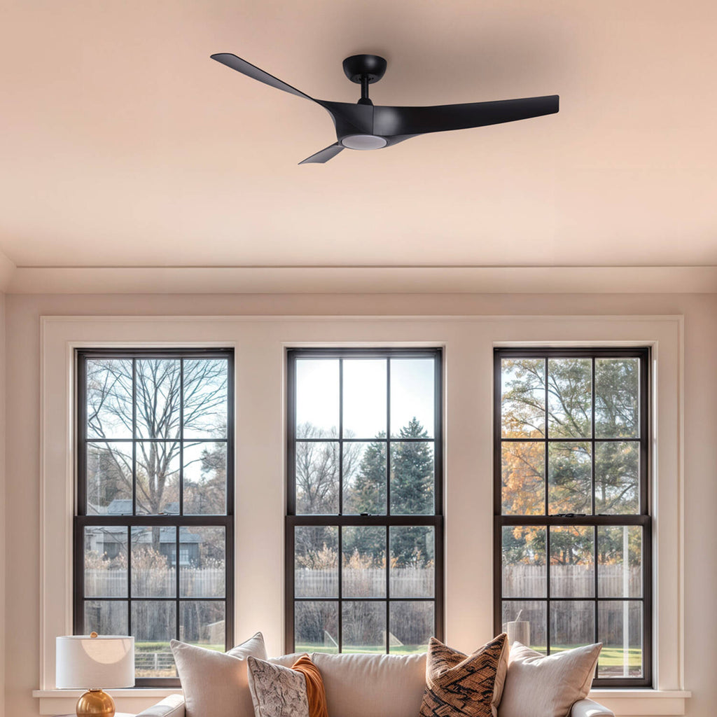 Ventilador de Techo Silencioso Egina Negro 132cm Motor DC