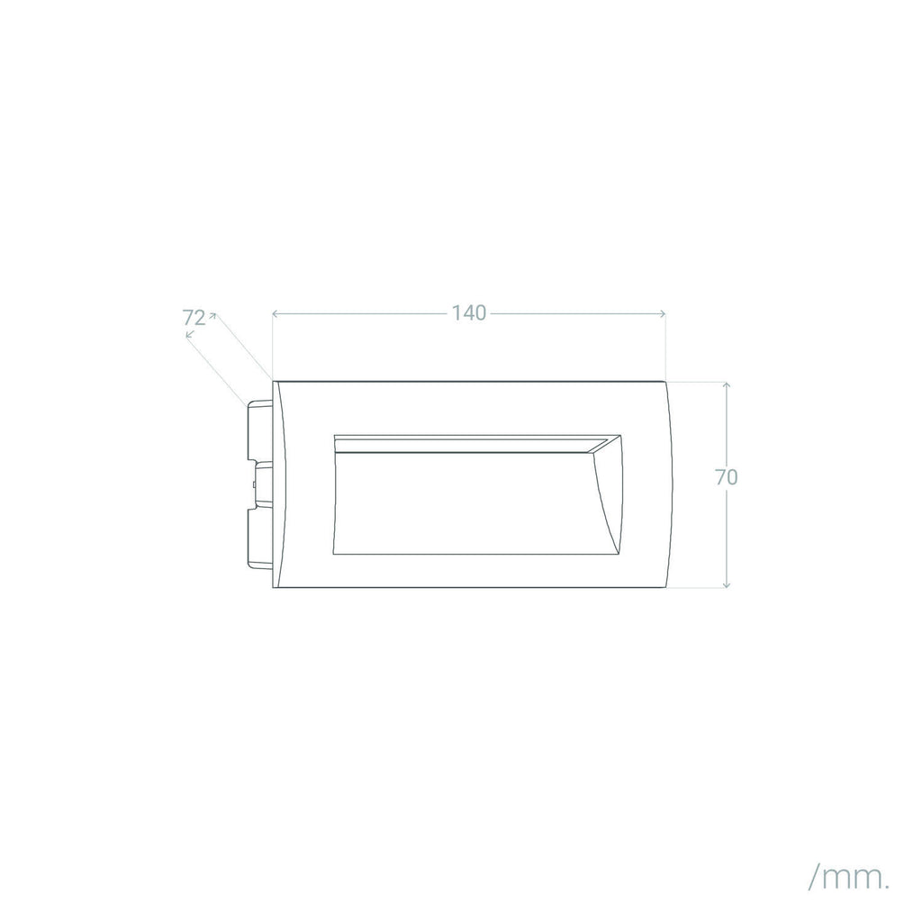 Baliza Exterior LED 4W Empotrable Pared Rectangular Edulis