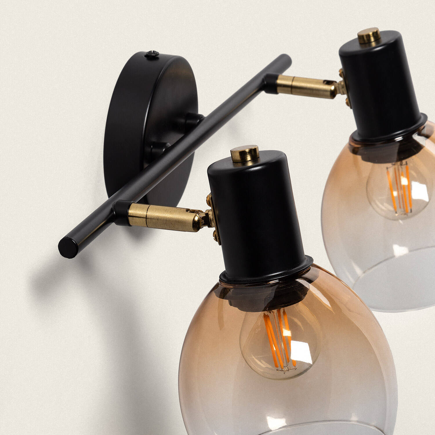 Aplique de Pared Metal y Cristal Abiel 2 Focos