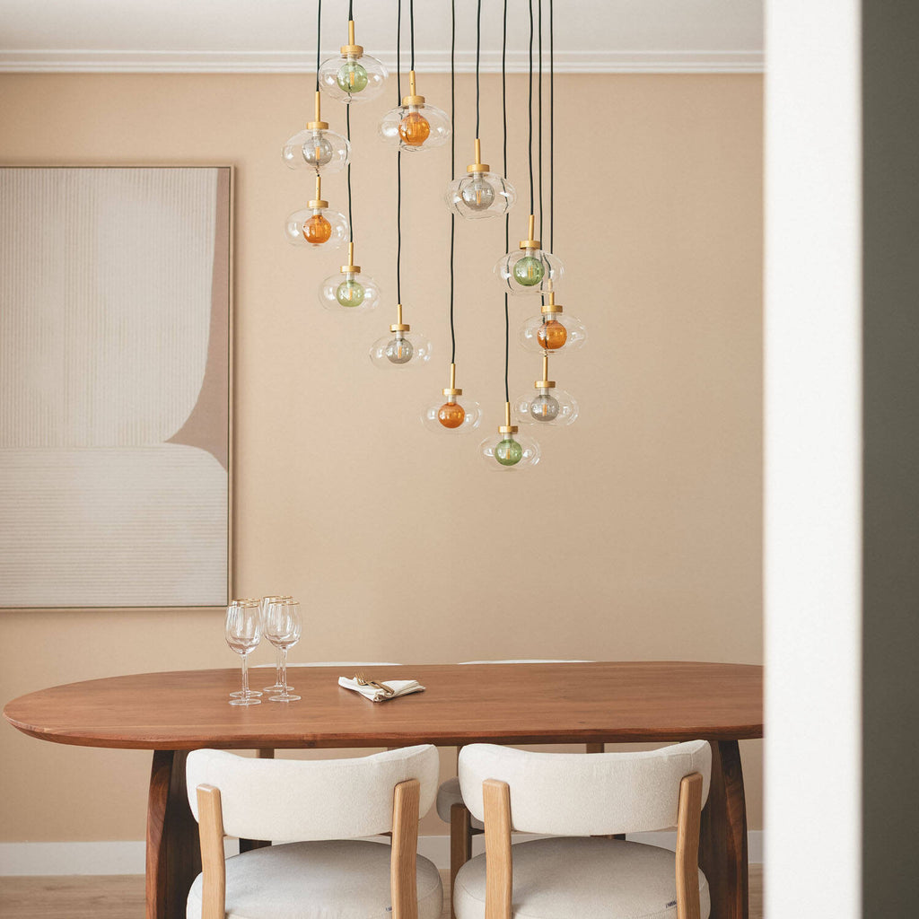 Lámpara Colgante Aluminio Hassi 12 Focos