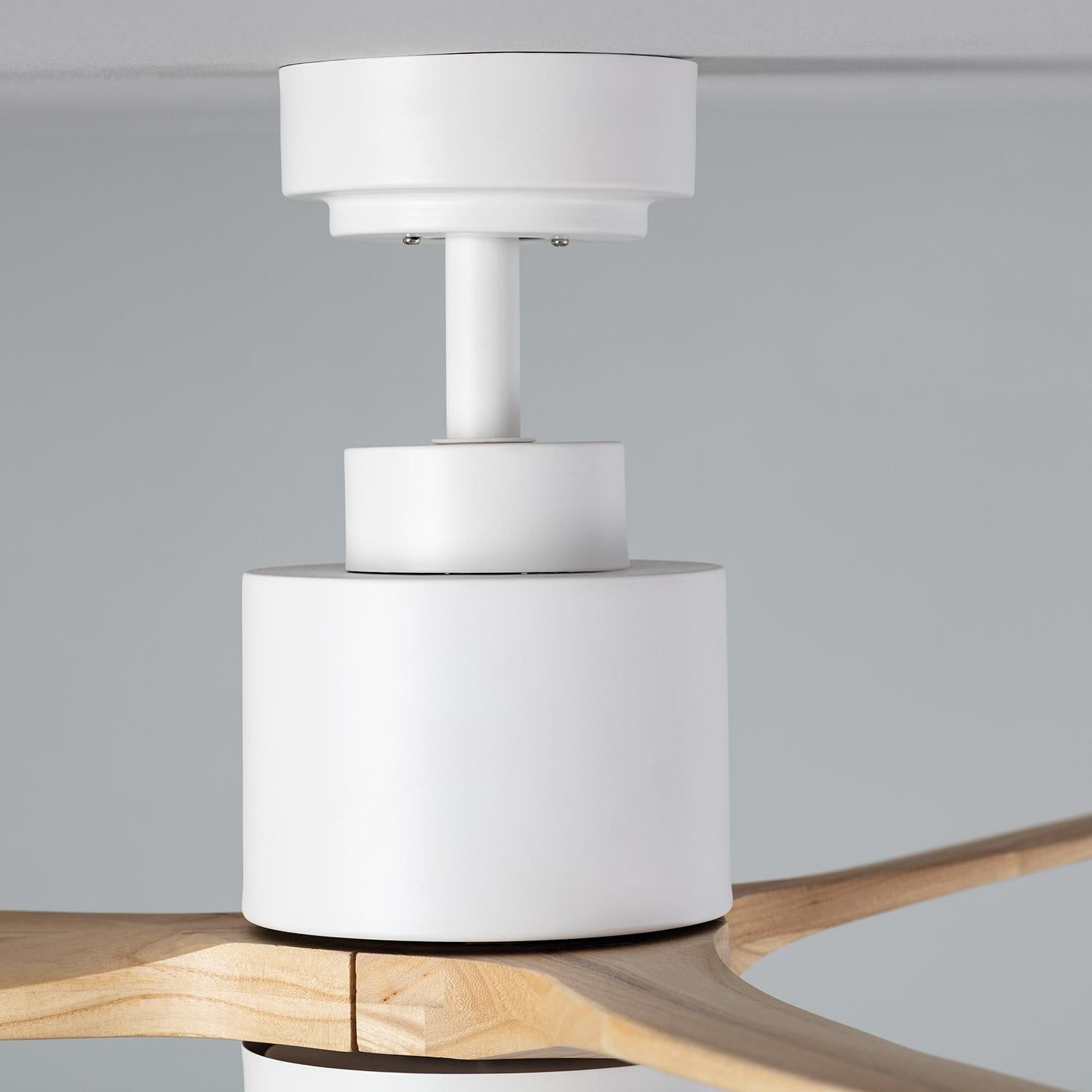 Ventilador de Techo Silencioso Mersin Blanco Madera 132cm Motor DC para Exterior