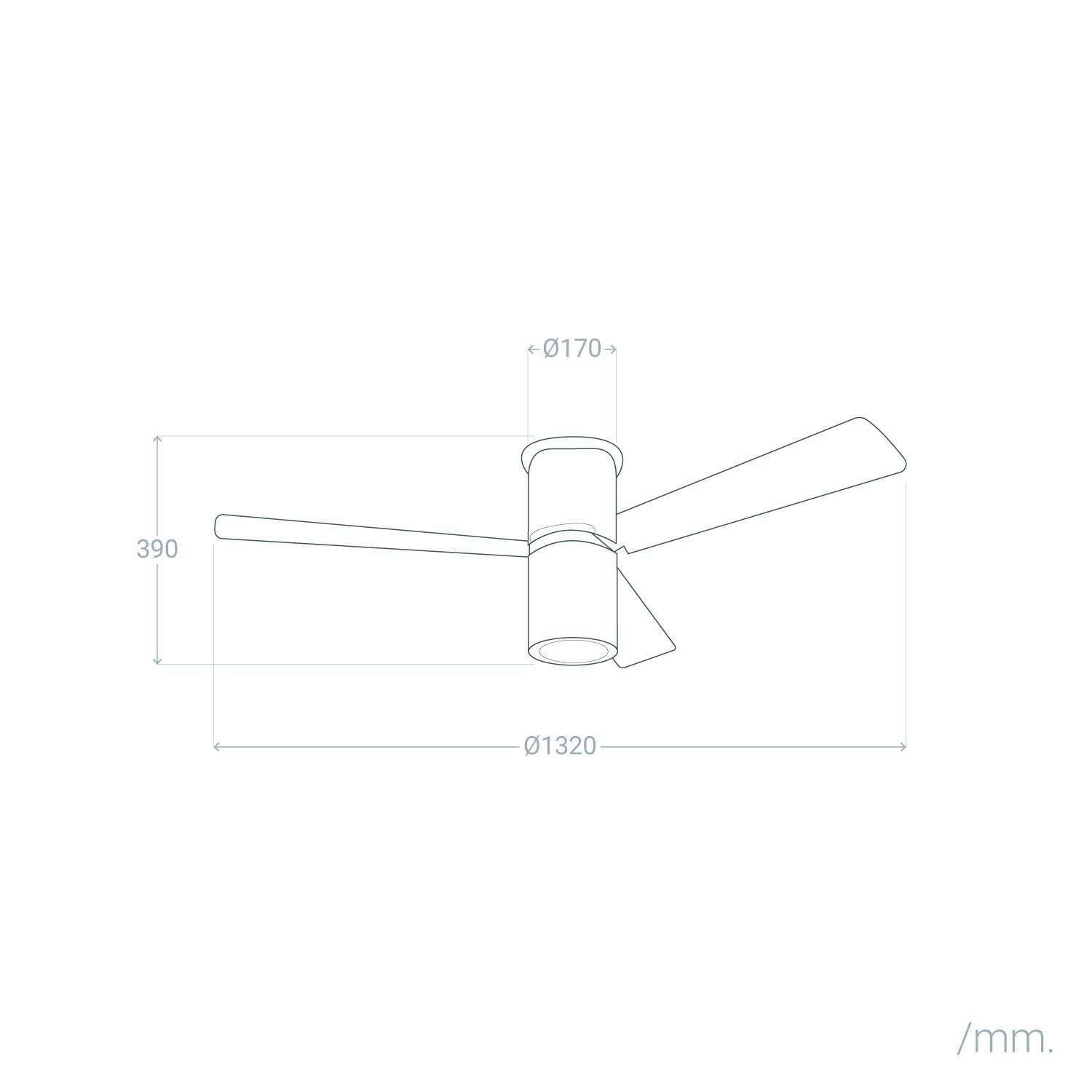 Ventilador de Techo Formentera Gris Aspas Reversibles 132cm Motor AC LEDS-C4 30-4393-N3-M1