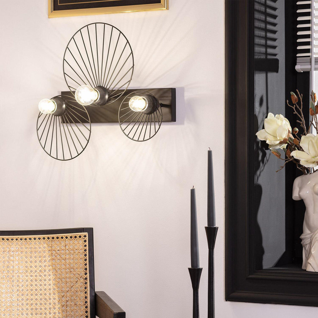 Aplique de Pared de Metal 3 Focos Kibanda Koto