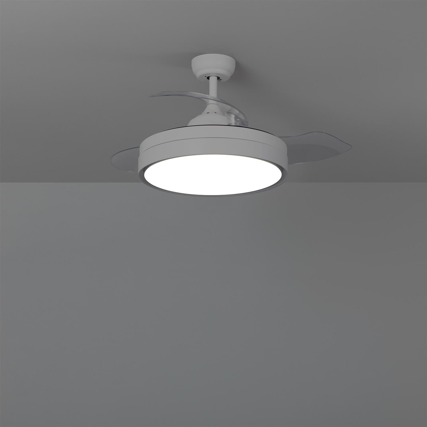 Ventilador de Techo Retráctil Silencioso Dalori Blanco 106cm Motor DC