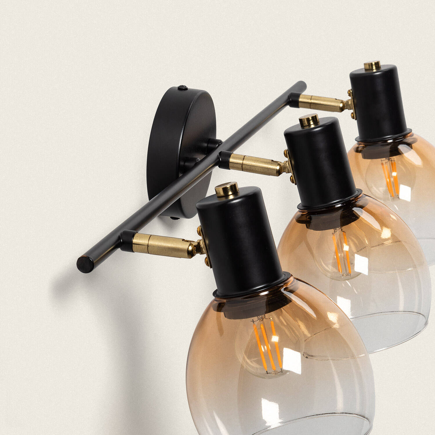 Aplique de Pared Metal y Cristal Abiel 3 Focos