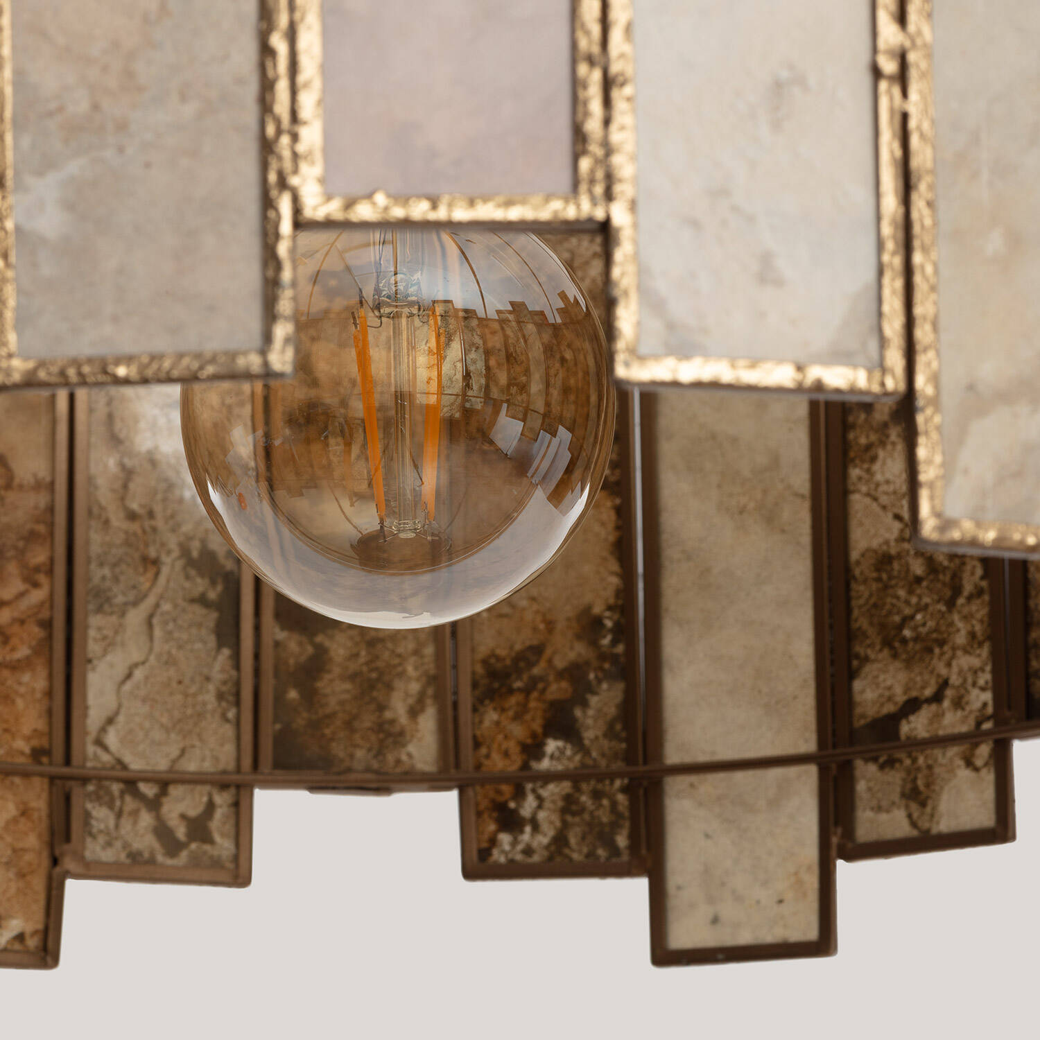 Lámpara Colgante Piedra Metal Negova